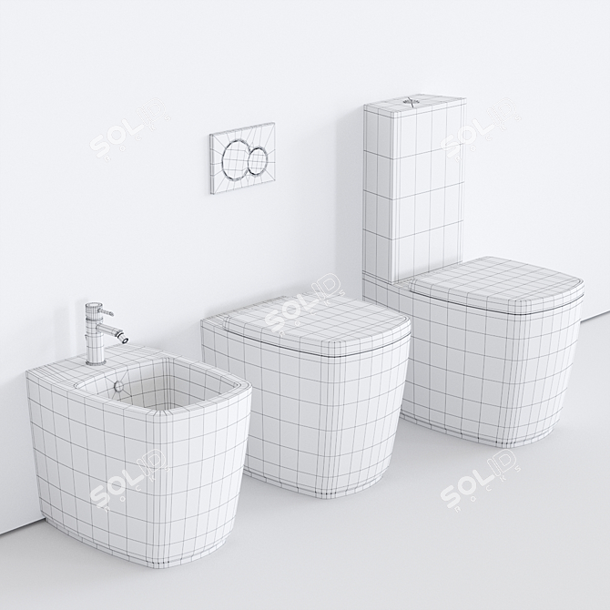 GALASSIA SA02 - Stylish Ceramic Toilet 3D model image 3