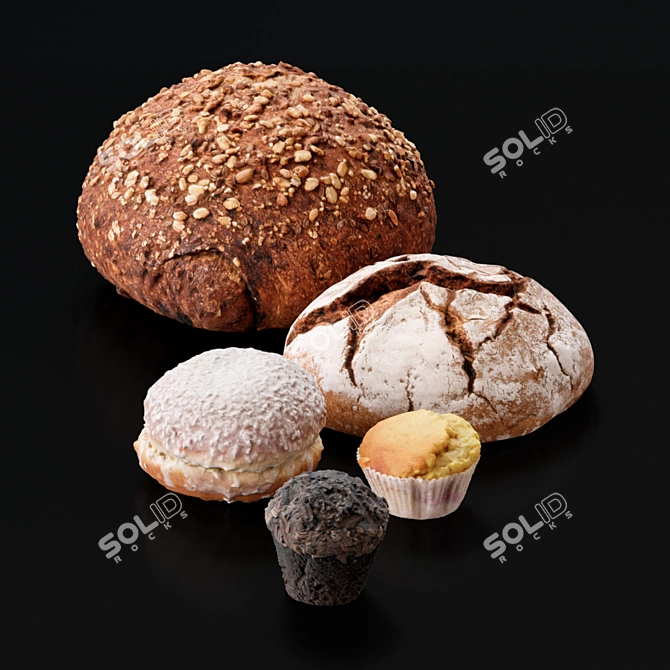 Title: Delicious Scanned Bakery Treats 3D model image 1