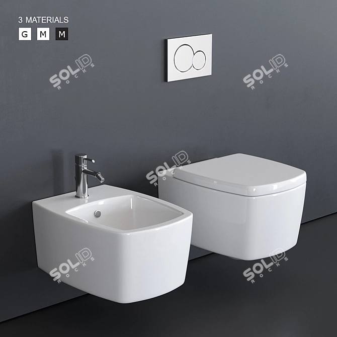 SA.02 Wall-Hung Ceramic Toilet 3D model image 1