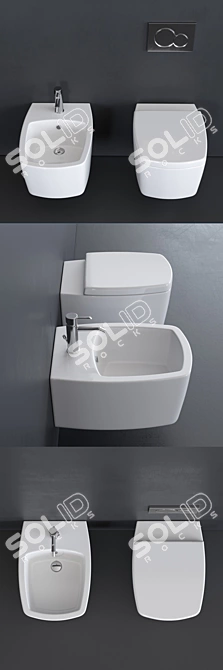 SA.02 Wall-Hung Ceramic Toilet 3D model image 2