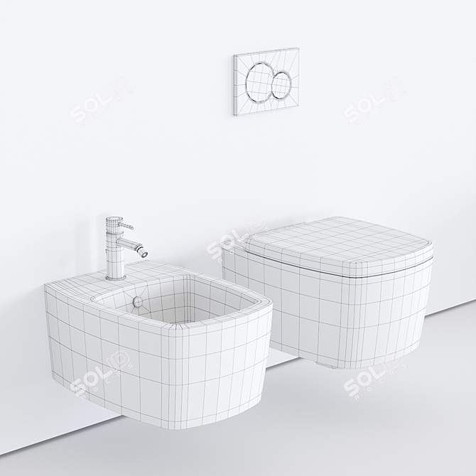 SA.02 Wall-Hung Ceramic Toilet 3D model image 3