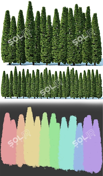 Thuya Occidentalis Hedge: Privacy Perfected 3D model image 2