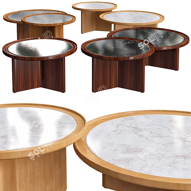 Cozy Round Coffee Table 3D model image 2