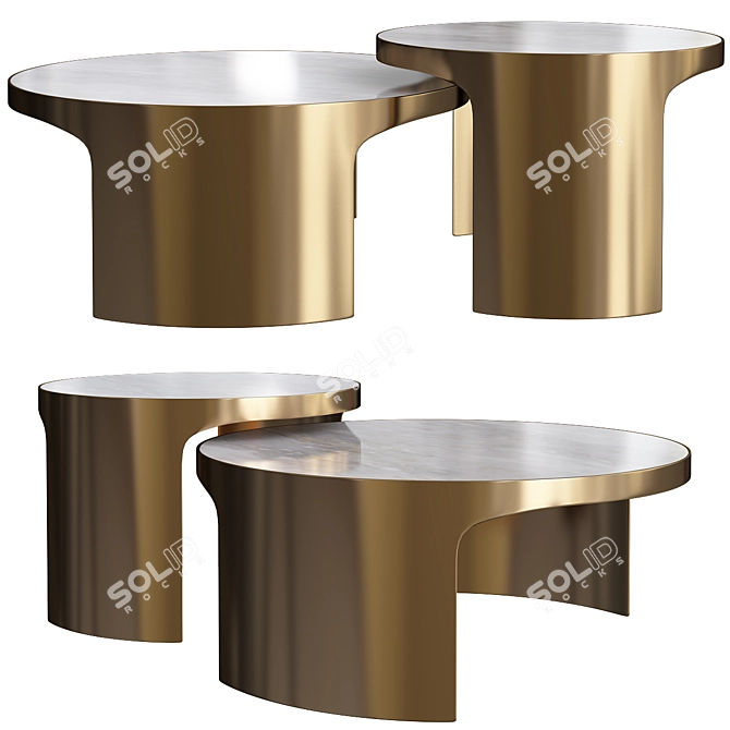 Sleek Round Coffee Table 3D model image 1