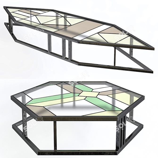 Santissimi II: Iron & Stained Glass Masterpiece 3D model image 1