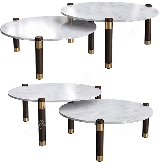 Elegant Nova Coffee Table Set 3D model image 1