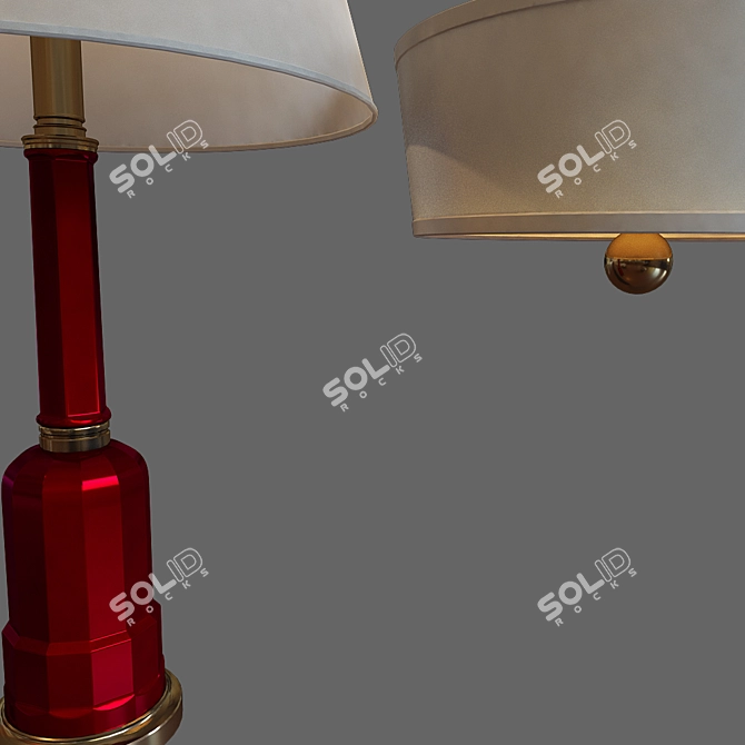 French Glass Lamp: Elegant and Timeless 3D model image 2