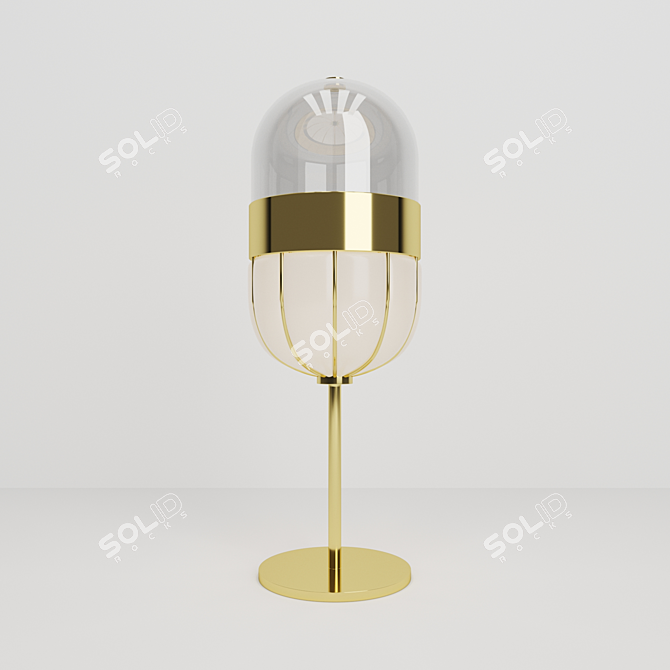 Golden Pill Table Lamp | Contemporary Murano Glass Design 3D model image 1