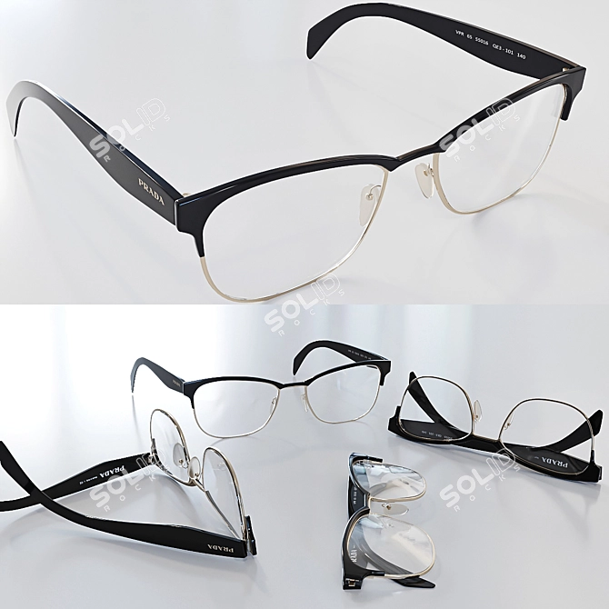 Title: Prada Designer Glasses 3D model image 1