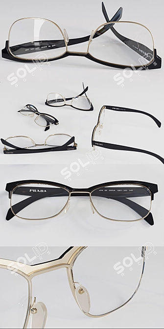 Title: Prada Designer Glasses 3D model image 2