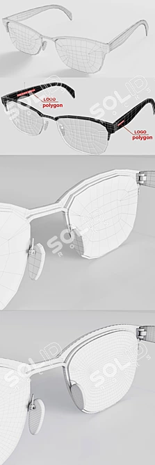 Title: Prada Designer Glasses 3D model image 3