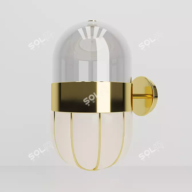 Smoked Pill Glass Wall Lamp 3D model image 1