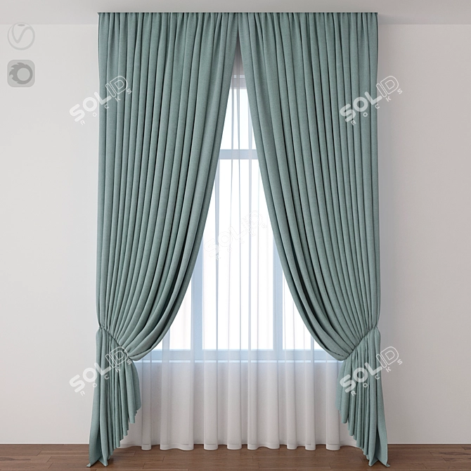 Title: Elegant Drapes for Stylish Interiors 3D model image 1