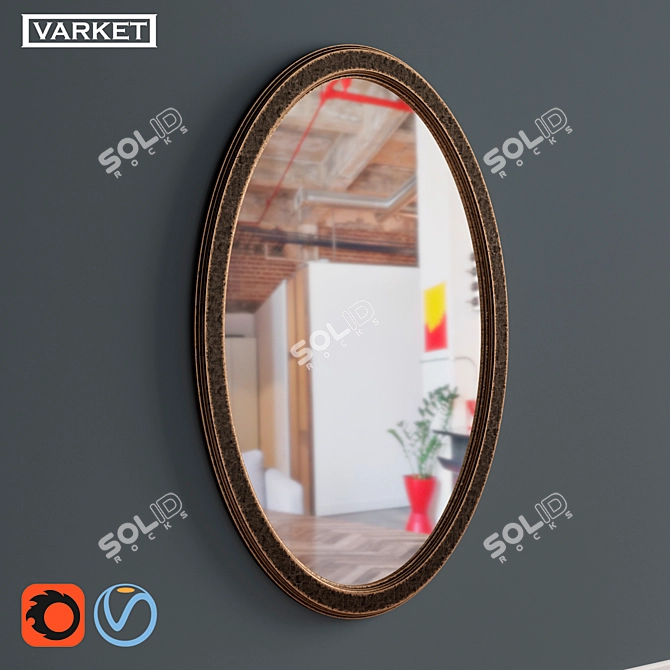 Elips Antica Oval Mirror 3D model image 1