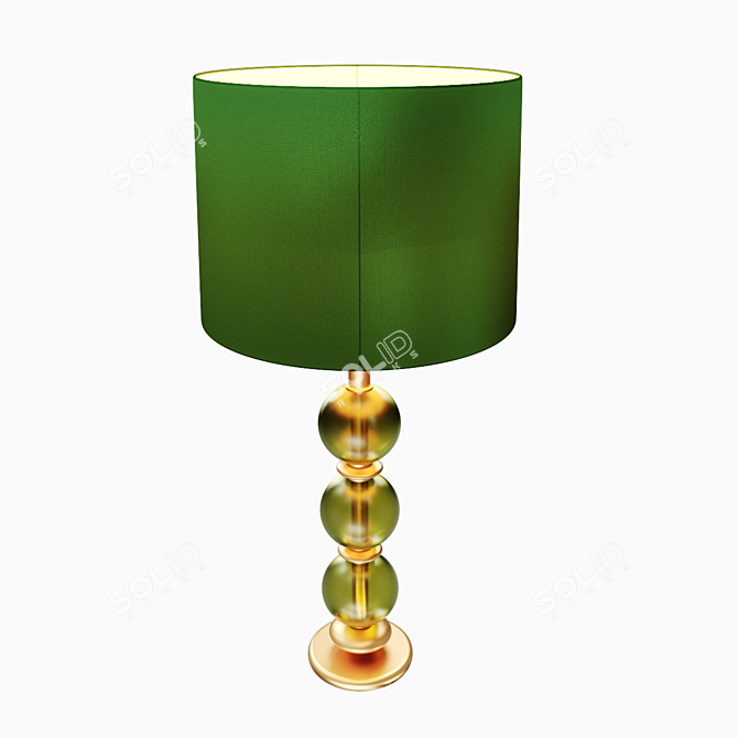 Elegant Hand Blown Green Glass Table Lamp 3D model image 2