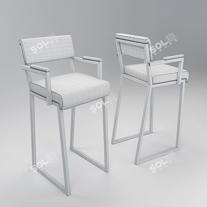 Loft-Inspired Bar Stool 3D model image 2