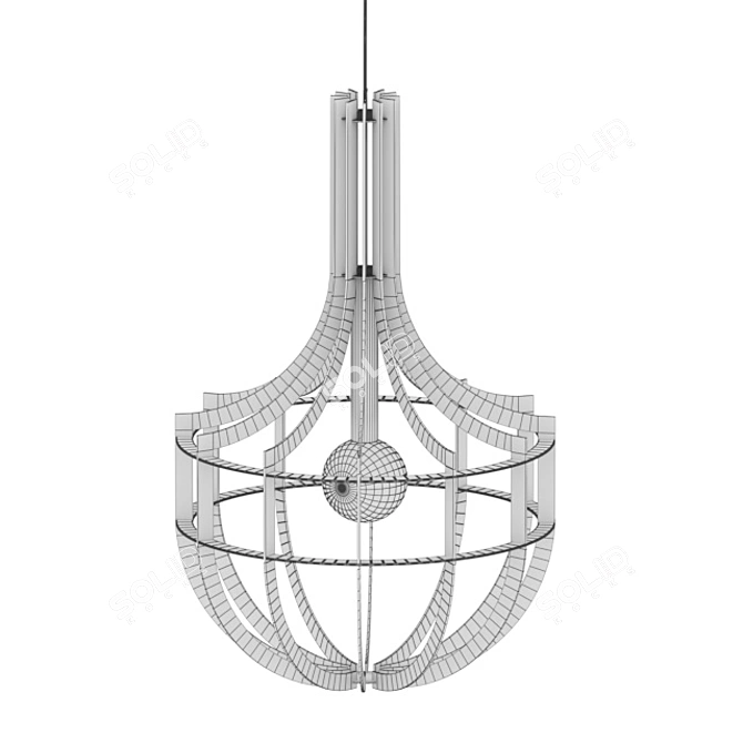 Lord I - Wood Chandelier 3D model image 2