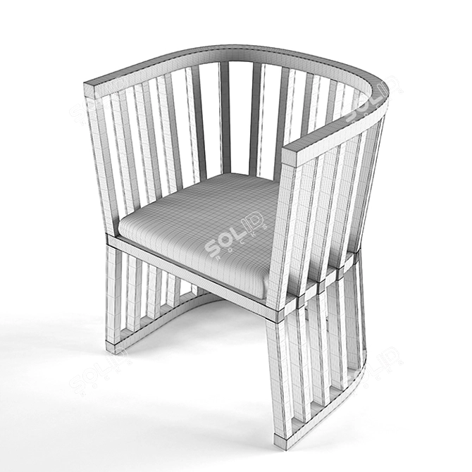 Classic Oakwood Chair 3D model image 2