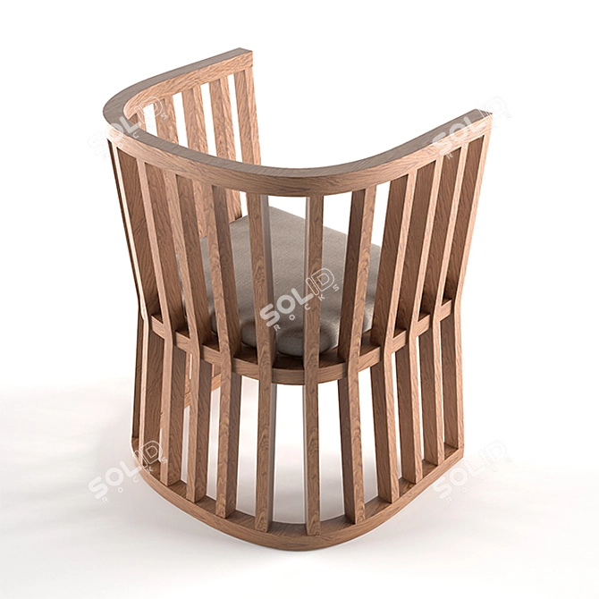 Classic Oakwood Chair 3D model image 3