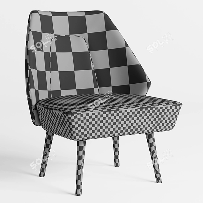 Elegant Deux Lounge Chair 3D model image 2
