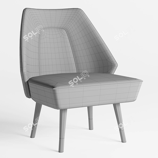 Elegant Deux Lounge Chair 3D model image 3