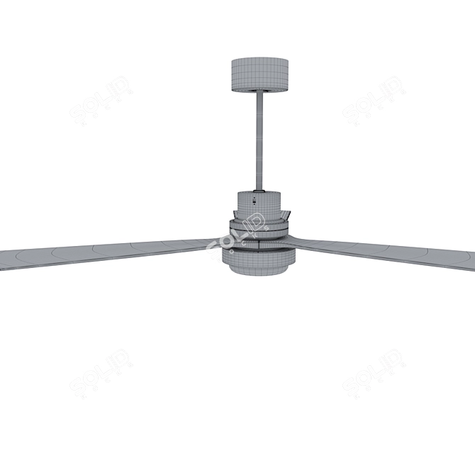 Modern 52" LED Ceiling Fan 3D model image 3