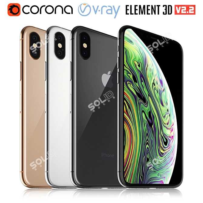 iPhone Xs: Stunning Colors & Top Performance 3D model image 1