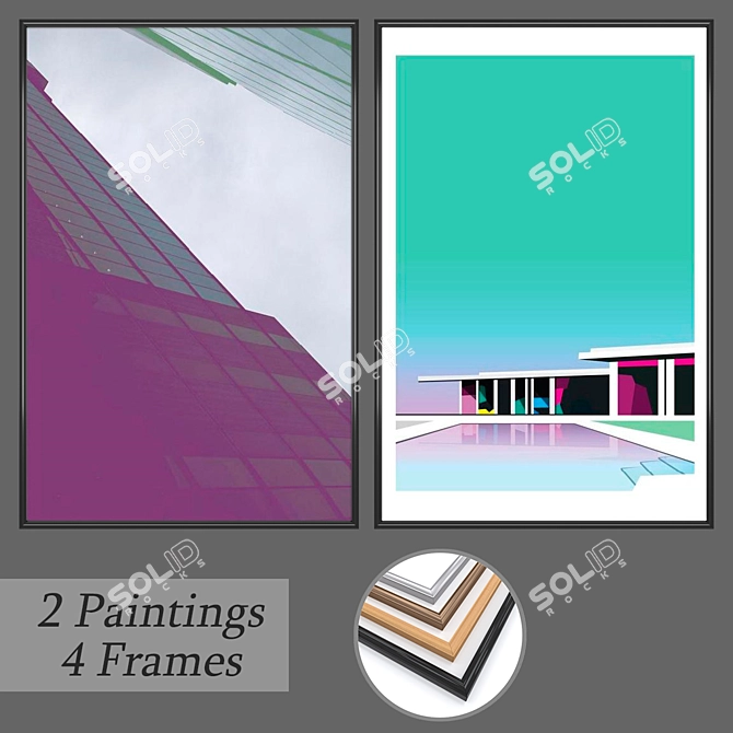 Elegant Wall Art Set 3D model image 1