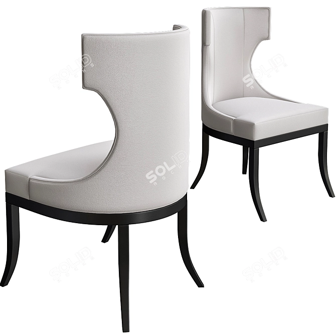 Elegant Upholstered Dining Chair 3D model image 1