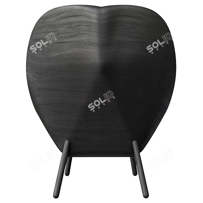 Modern Japanese-inspired Armchair: UCHIWA 3D model image 2