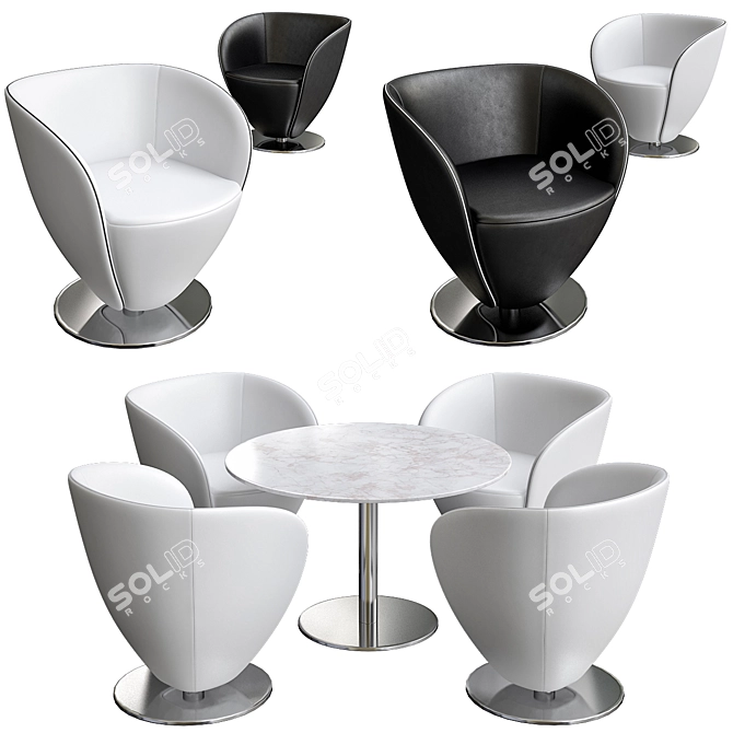 Elegant Fabio Design Chair 3D model image 1