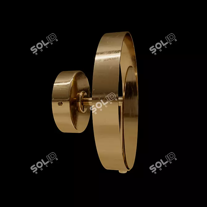 Handmade Art Deco Brass Wall Sconce 3D model image 2