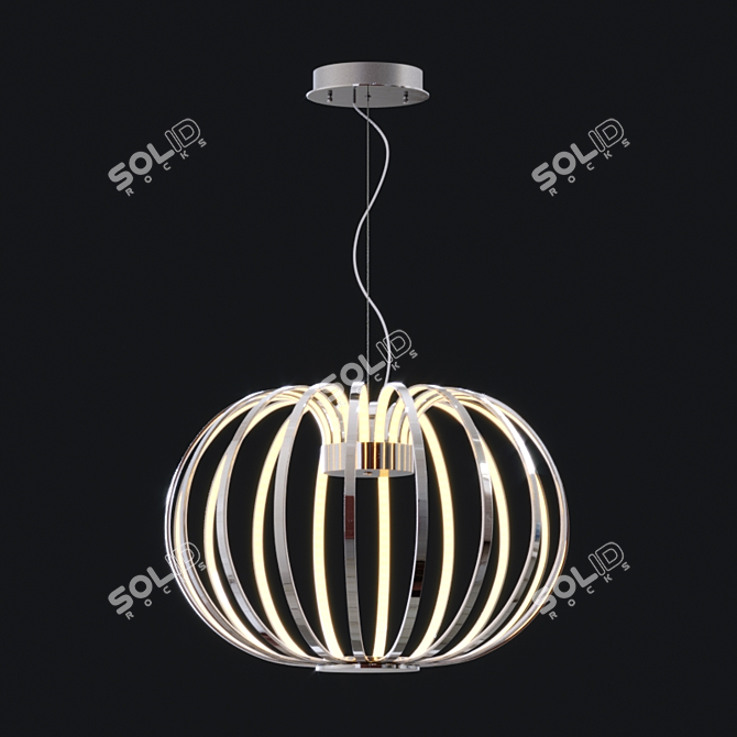 Modern Argent LED Pendant 3D model image 1