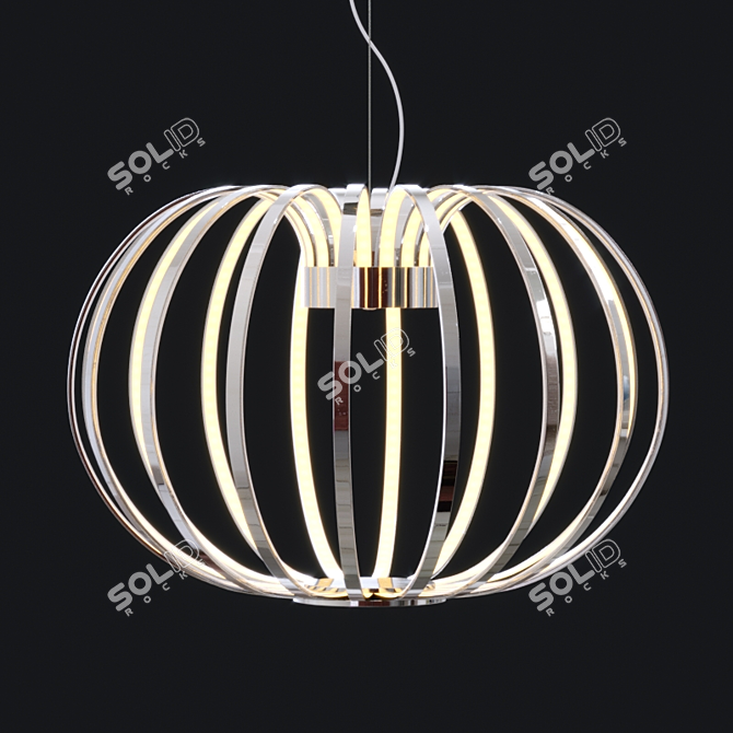Modern Argent LED Pendant 3D model image 2