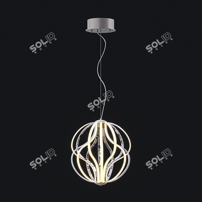 Aura LED 14-Light Pendant: Sleek and Stylish Illumination 3D model image 1