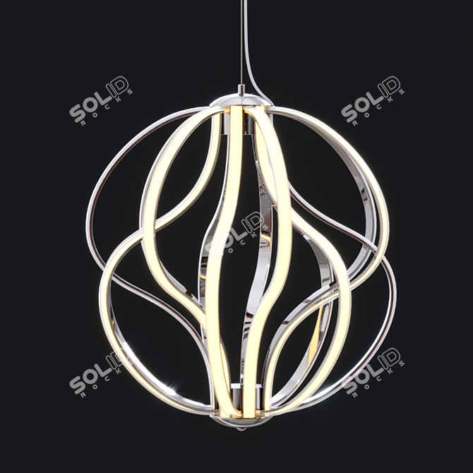 Aura LED 14-Light Pendant: Sleek and Stylish Illumination 3D model image 2