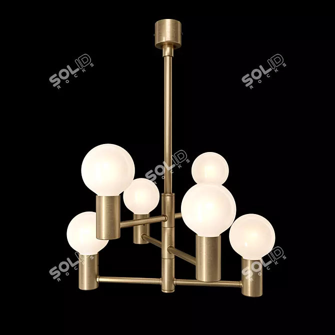 Artisan Brass Chandelier - Handle Studio 3D model image 1