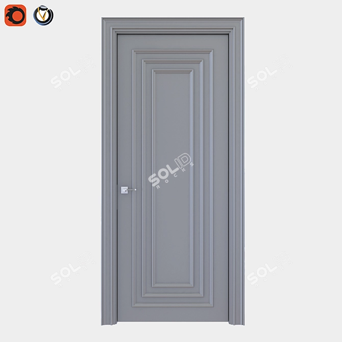 Modern Grey Door - 3D Model 3D model image 2