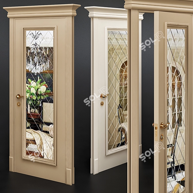 Imperiale V Latte Mirror: Classic Luxury Door Collection 3D model image 1