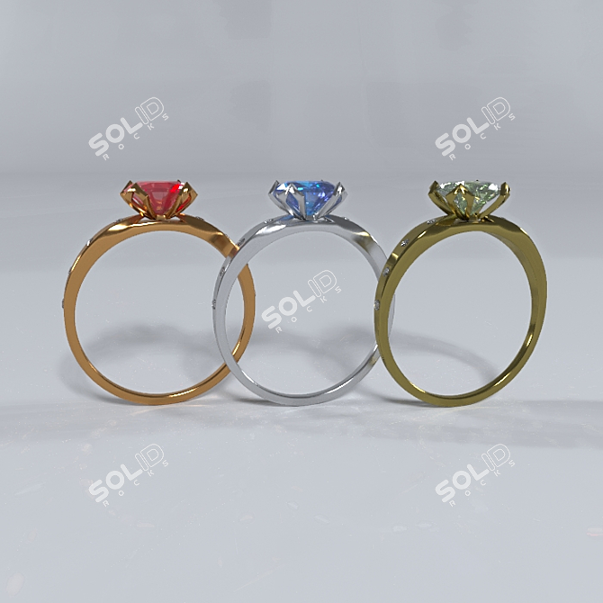 Elegant Diamond Ring 3D model image 1