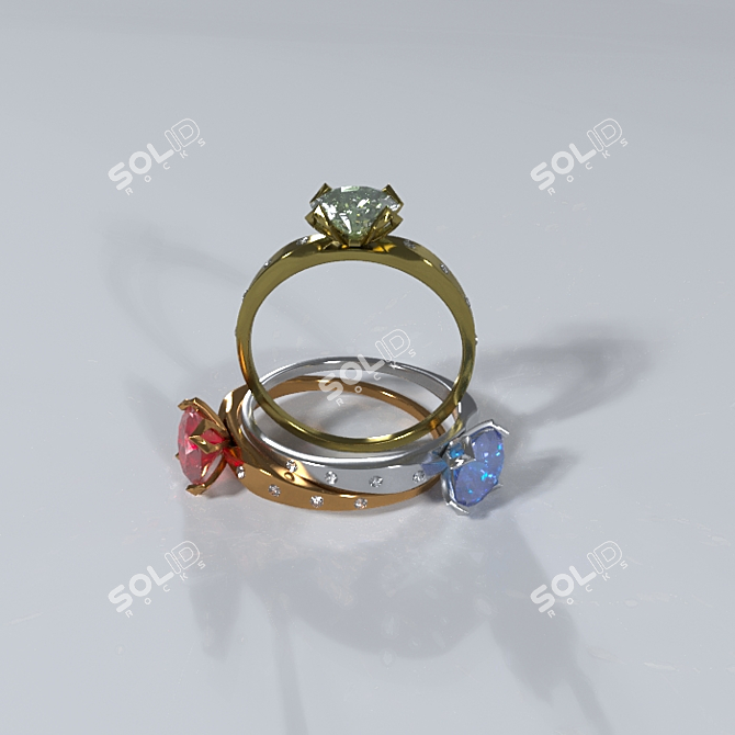 Elegant Diamond Ring 3D model image 3