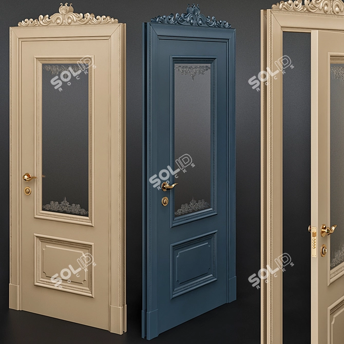 Imperiale V-C Anthracite Door: Exquisite Italian Luxury 3D model image 1