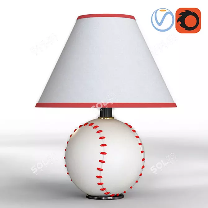 Playful Tessa Baseball Lamp 3D model image 1