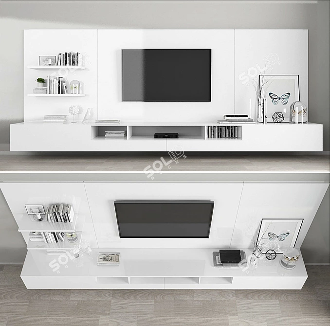 Modern TV Stand Set 3D model image 1