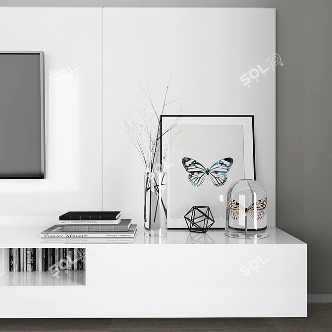 Modern TV Stand Set 3D model image 2