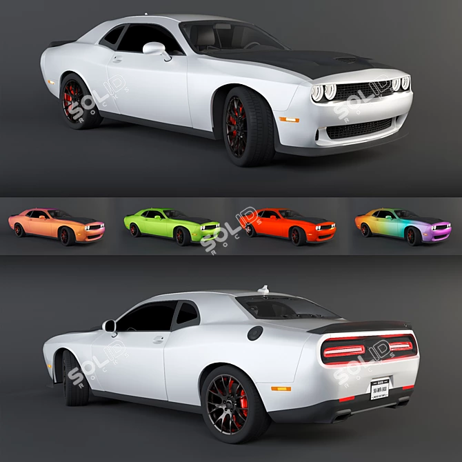 2015 Dodge Challenger SRT Hellcat: Color-Shifting Beast 3D model image 1