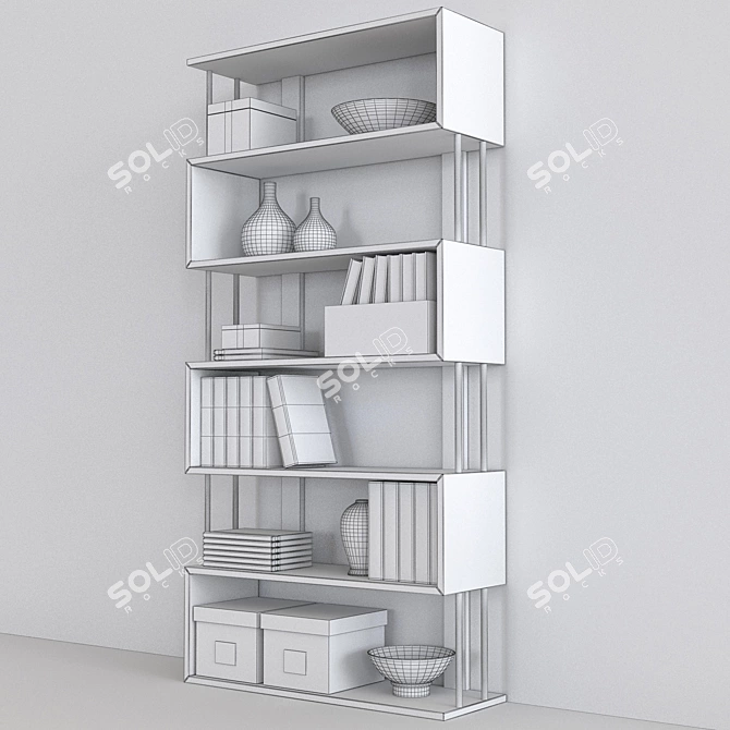 Sleek Shelf for Books & Decor 3D model image 2
