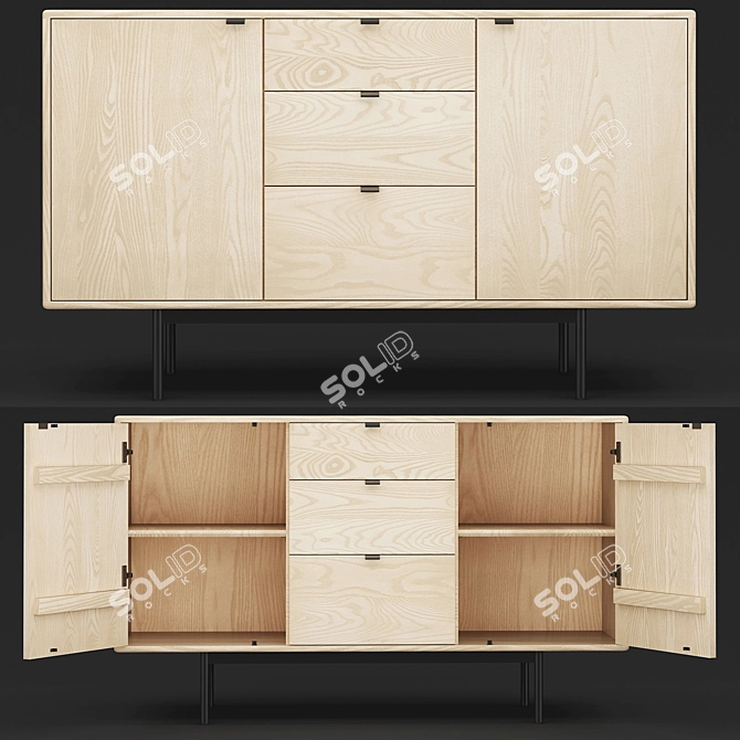 Hensley Storage Cabinets: Stylish and Functional 3D model image 1