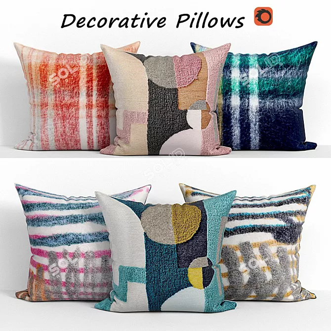 West Elm Decorative Pillows 3D model image 1