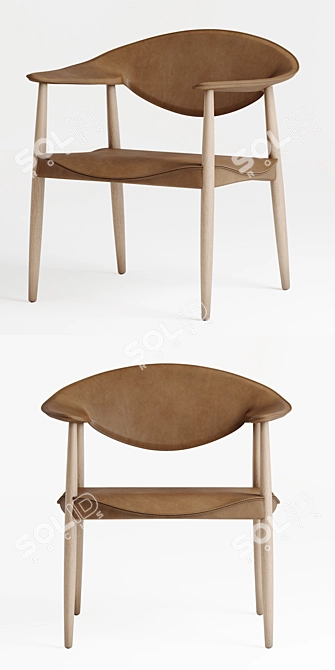 The Stylish LM92P Metropolitan Chair 3D model image 2